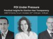 Panel promotional graphic for the AMCTO Clerks Forum session “FOI Under Pressure: Practical Insights for Election-Year Transparency,” featuring Shaun McIver, CEO of Vayle; Margaret Corbett, Deputy City Clerk, City of Niagara Falls; and Jason Reynar, Partner, Lerners LLP.
